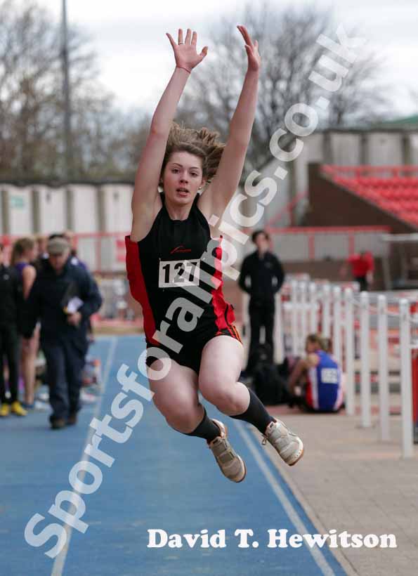 Hannah Pringle (Northumbria) long jump, Gateshead Open.